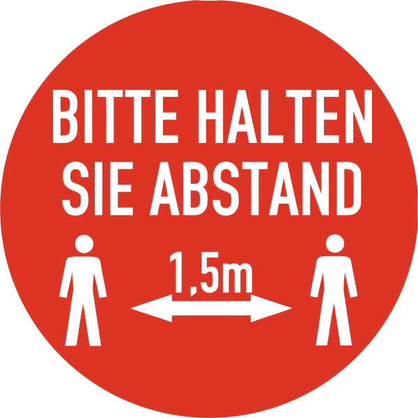 Bitte Abstand halten als Aufkleber